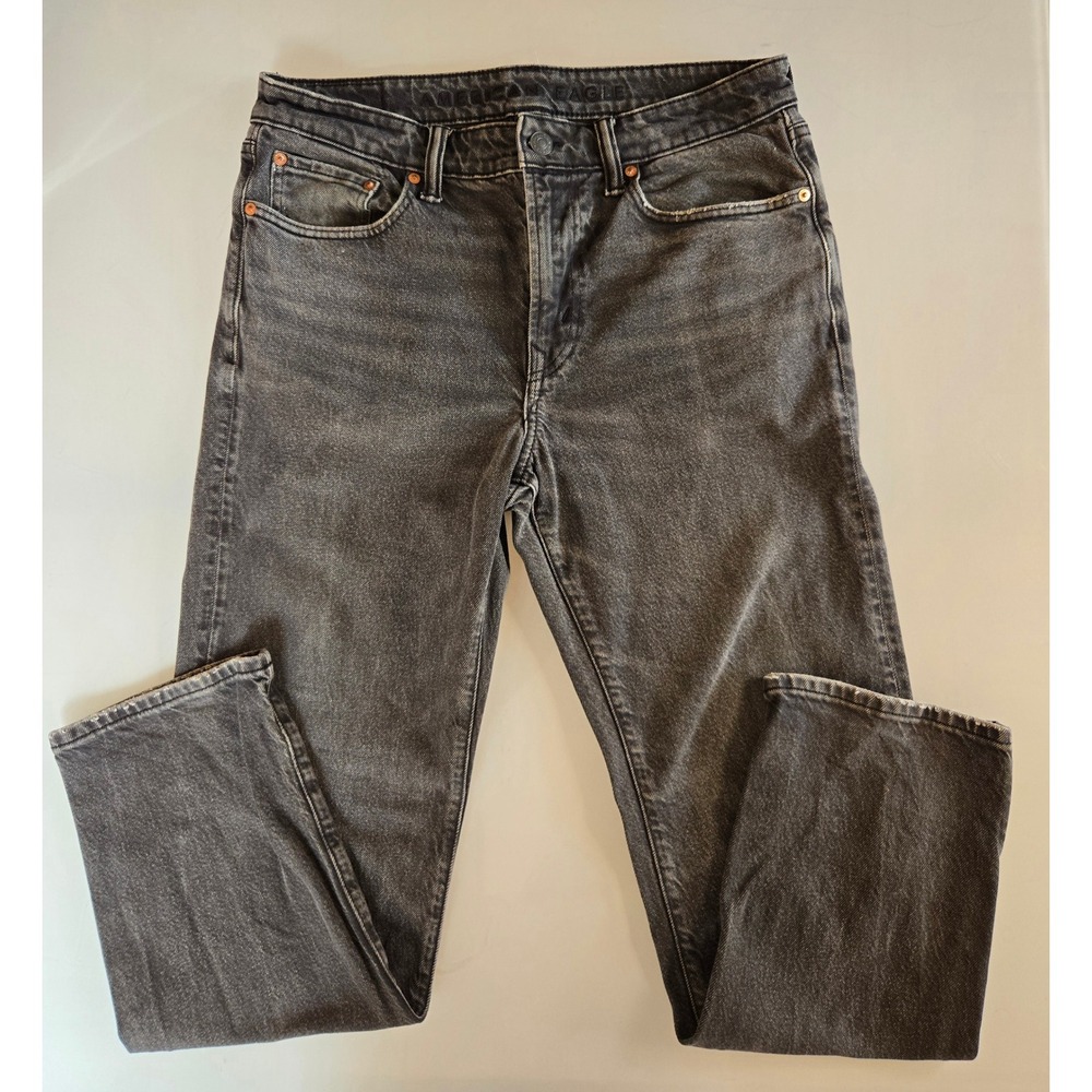 American Eagle Mens 32x30 Easyflex Jeans Washed Black Stretch Denim Pants